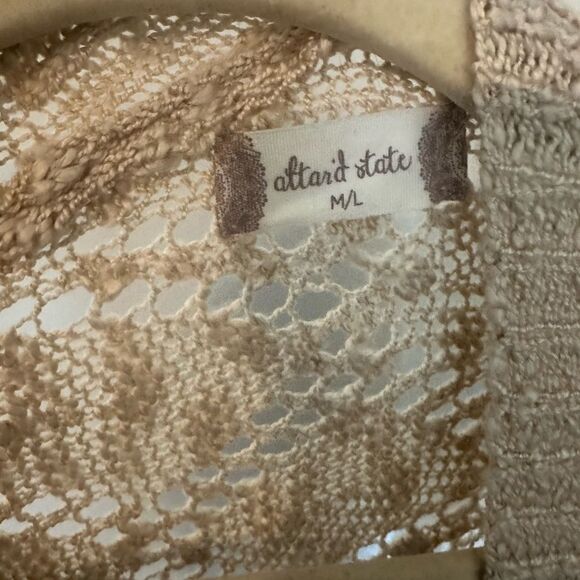 Altar’d State Open Front Crochet Sweater M/L - Picture 4 of 5